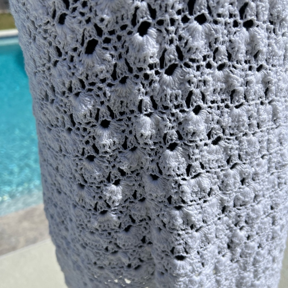 Letarte White Crochet V-Neck Swim Coverup - Picture 3 of 7